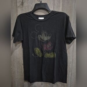 Disney Parks Black Vintage Distressed Mickey Mouse Men’s T Shirt (Size S)